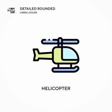 Helikopter vektör simgesi. Modern vektör illüstrasyon kavramları. Düzenlemesi ve kişiselleştirmesi kolay.