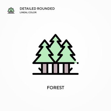 Orman vektör simgesi. Modern vektör illüstrasyon kavramları. Düzenlemesi ve kişiselleştirmesi kolay.