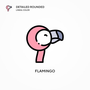 Flamingo vektör simgesi. Modern vektör illüstrasyon kavramları. Düzenlemesi ve kişiselleştirmesi kolay.