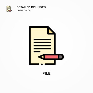 Dosya vektör simgesi. Modern vektör illüstrasyon kavramları. Düzenlemesi ve kişiselleştirmesi kolay.