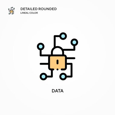 Veri vektör simgesi. Modern vektör illüstrasyon kavramları. Düzenlemesi ve kişiselleştirmesi kolay.