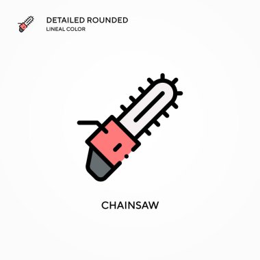 Elektrikli testere vektör simgesi. Modern vektör illüstrasyon kavramları. Düzenlemesi ve kişiselleştirmesi kolay.