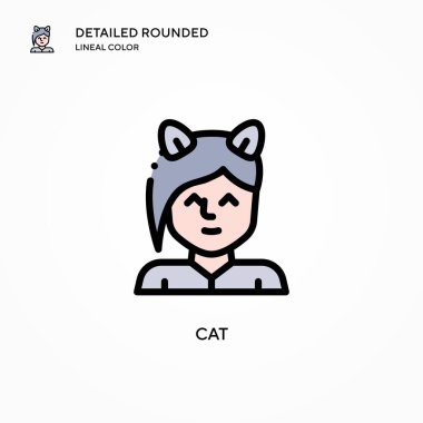 Kedi vektör simgesi. Modern vektör illüstrasyon kavramları. Düzenlemesi ve kişiselleştirmesi kolay.