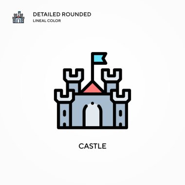 Castle vektör simgesi. Modern vektör illüstrasyon kavramları. Düzenlemesi ve kişiselleştirmesi kolay.