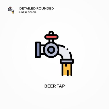 Bira tap vektör simgesi. Modern vektör illüstrasyon kavramları. Düzenlemesi ve kişiselleştirmesi kolay.