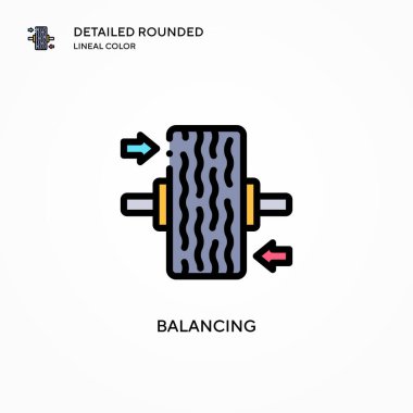 Vektör simgesi dengeleniyor. Modern vektör illüstrasyon kavramları. Düzenlemesi ve kişiselleştirmesi kolay.