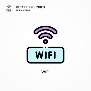 Wifi vektör simgesi. Modern vektör illüstrasyon kavramları. Düzenlemesi ve kişiselleştirmesi kolay.