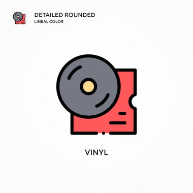 Vinil vektör simgesi. Modern vektör illüstrasyon kavramları. Düzenlemesi ve kişiselleştirmesi kolay.