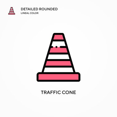 Trafik koni vektör simgesi. Modern vektör illüstrasyon kavramları. Düzenlemesi ve kişiselleştirmesi kolay.