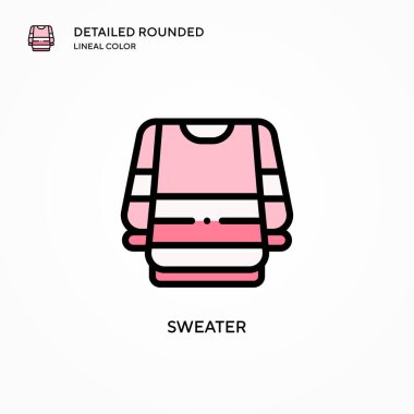 Süveter vektör simgesi. Modern vektör illüstrasyon kavramları. Düzenlemesi ve kişiselleştirmesi kolay.