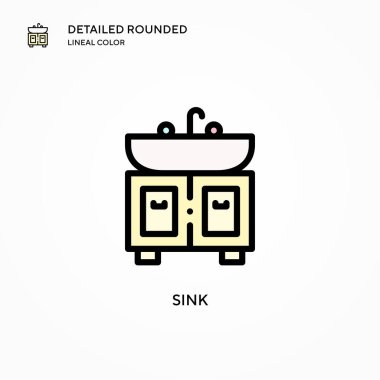 Batırma vektör simgesi. Modern vektör illüstrasyon kavramları. Düzenlemesi ve kişiselleştirmesi kolay.