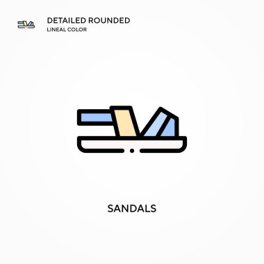 Sandals vektör simgesi. Modern vektör illüstrasyon kavramları. Düzenlemesi ve kişiselleştirmesi kolay.