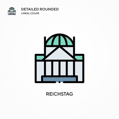 Reichstag vektör simgesi. Modern vektör illüstrasyon kavramları. Düzenlemesi ve kişiselleştirmesi kolay.