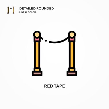 Kırmızı bant vektör simgesi. Modern vektör illüstrasyon kavramları. Düzenlemesi ve kişiselleştirmesi kolay.