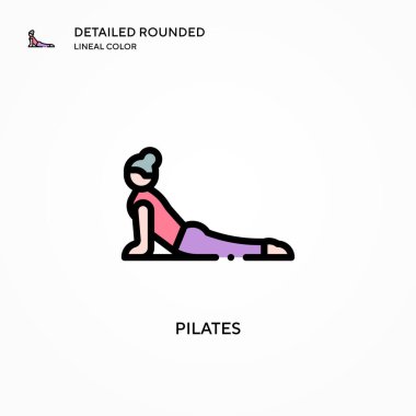 Pilates vektör simgesi. Modern vektör illüstrasyon kavramları. Düzenlemesi ve kişiselleştirmesi kolay.