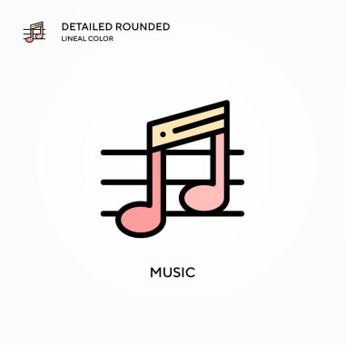 Müzik vektörü simgesi. Modern vektör illüstrasyon kavramları. Düzenlemesi ve kişiselleştirmesi kolay.