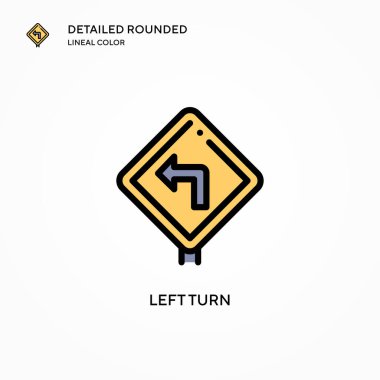 Sola dönüş vektör simgesi. Modern vektör illüstrasyon kavramları. Düzenlemesi ve kişiselleştirmesi kolay.