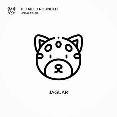 Jaguar vektör simgesi. Modern vektör illüstrasyon kavramları. Düzenlemesi ve kişiselleştirmesi kolay.
