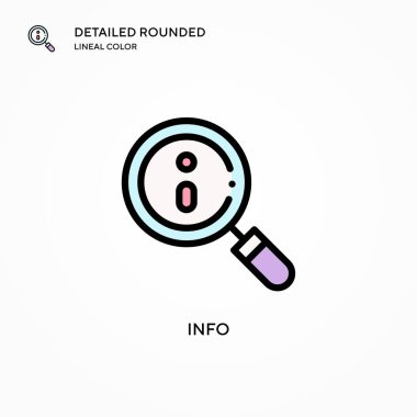 Bilgi vektör simgesi. Modern vektör illüstrasyon kavramları. Düzenlemesi ve kişiselleştirmesi kolay.