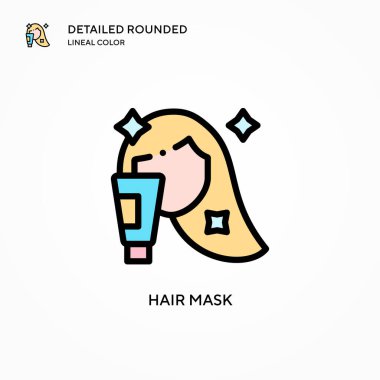 Saç maskesi vektör simgesi. Modern vektör illüstrasyon kavramları. Düzenlemesi ve kişiselleştirmesi kolay.
