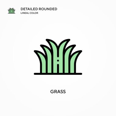 Çim vektör simgesi. Modern vektör illüstrasyon kavramları. Düzenlemesi ve kişiselleştirmesi kolay.