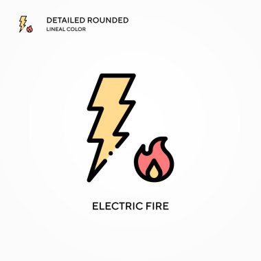 Elektrik ateş vektör simgesi. Modern vektör illüstrasyon kavramları. Düzenlemesi ve kişiselleştirmesi kolay.