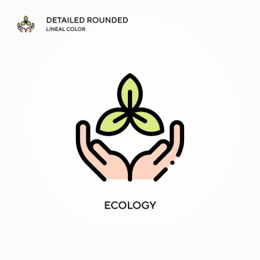 Ekoloji vektör simgesi. Modern vektör illüstrasyon kavramları. Düzenlemesi ve kişiselleştirmesi kolay.