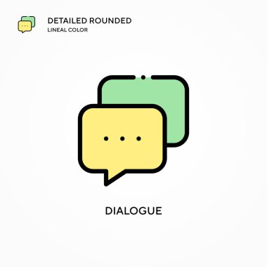 Diyalog vektör simgesi. Modern vektör illüstrasyon kavramları. Düzenlemesi ve kişiselleştirmesi kolay.