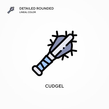 Cudgel vektör simgesi. Modern vektör illüstrasyon kavramları. Düzenlemesi ve kişiselleştirmesi kolay.