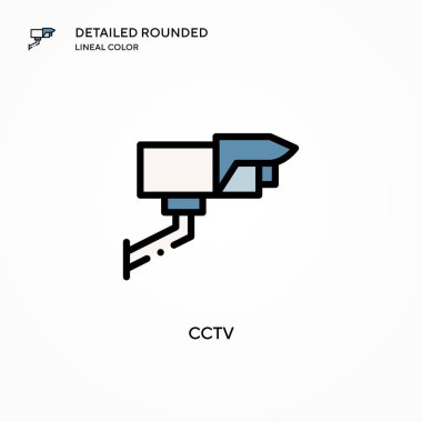CCTV vektör simgesi. Modern vektör illüstrasyon kavramları. Düzenlemesi ve kişiselleştirmesi kolay.