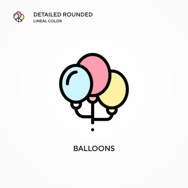 Balon vektör simgesi. Modern vektör illüstrasyon kavramları. Düzenlemesi ve kişiselleştirmesi kolay.