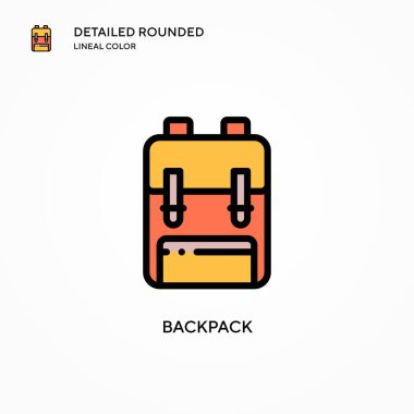 Sırt çantası vektör simgesi. Modern vektör illüstrasyon kavramları. Düzenlemesi ve kişiselleştirmesi kolay.