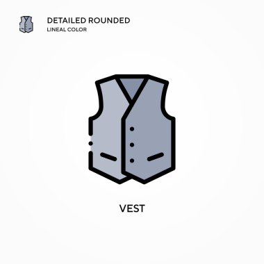 Yelek vektör simgesi. Modern vektör illüstrasyon kavramları. Düzenlemesi ve kişiselleştirmesi kolay.
