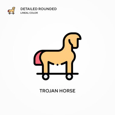 Truva atı vektör simgesi. Modern vektör illüstrasyon kavramları. Düzenlemesi ve kişiselleştirmesi kolay.