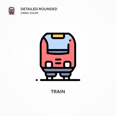 Tren vektör simgesi. Modern vektör illüstrasyon kavramları. Düzenlemesi ve kişiselleştirmesi kolay.