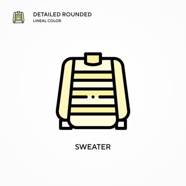 Süveter vektör simgesi. Modern vektör illüstrasyon kavramları. Düzenlemesi ve kişiselleştirmesi kolay.