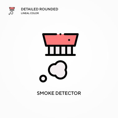 Duman dedektörü vektör simgesi. Modern vektör illüstrasyon kavramları. Düzenlemesi ve kişiselleştirmesi kolay.