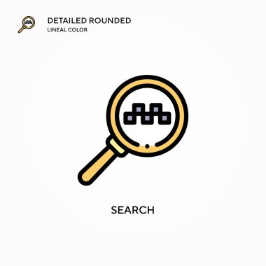 Arama vektör simgesi. Modern vektör illüstrasyon kavramları. Düzenlemesi ve kişiselleştirmesi kolay.