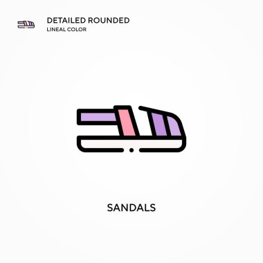 Sandals vektör simgesi. Modern vektör illüstrasyon kavramları. Düzenlemesi ve kişiselleştirmesi kolay.