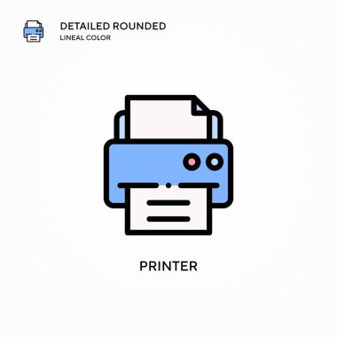 Yazıcı vektör simgesi. Modern vektör illüstrasyon kavramları. Düzenlemesi ve kişiselleştirmesi kolay.