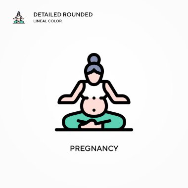 Hamilelik vektör simgesi. Modern vektör illüstrasyon kavramları. Düzenlemesi ve kişiselleştirmesi kolay.