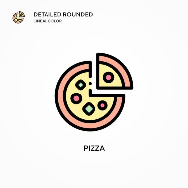 Pizza vektör simgesi. Modern vektör illüstrasyon kavramları. Düzenlemesi ve kişiselleştirmesi kolay.