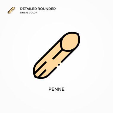 Penne vektör simgesi. Modern vektör illüstrasyon kavramları. Düzenlemesi ve kişiselleştirmesi kolay.