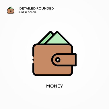 Para vektör simgesi. Modern vektör illüstrasyon kavramları. Düzenlemesi ve kişiselleştirmesi kolay.