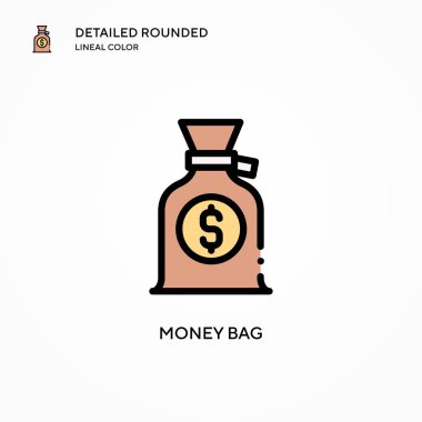 Para çantası vektör simgesi. Modern vektör illüstrasyon kavramları. Düzenlemesi ve kişiselleştirmesi kolay.