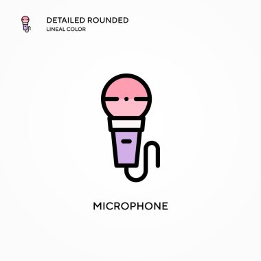 Mikrofon vektör simgesi. Modern vektör illüstrasyon kavramları. Düzenlemesi ve kişiselleştirmesi kolay.