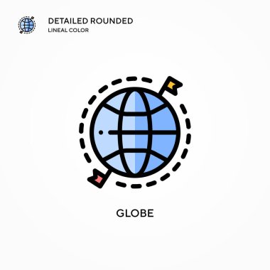 Dünya vektör simgesi. Modern vektör illüstrasyon kavramları. Düzenlemesi ve kişiselleştirmesi kolay.