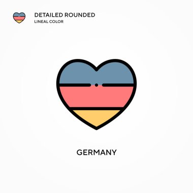 Almanya vektör ikonu. Modern vektör illüstrasyon kavramları. Düzenlemesi ve kişiselleştirmesi kolay.