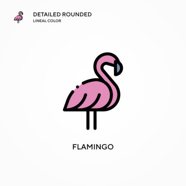 Flamingo vektör simgesi. Modern vektör illüstrasyon kavramları. Düzenlemesi ve kişiselleştirmesi kolay.