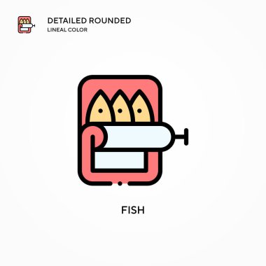Balık vektör simgesi. Modern vektör illüstrasyon kavramları. Düzenlemesi ve kişiselleştirmesi kolay.